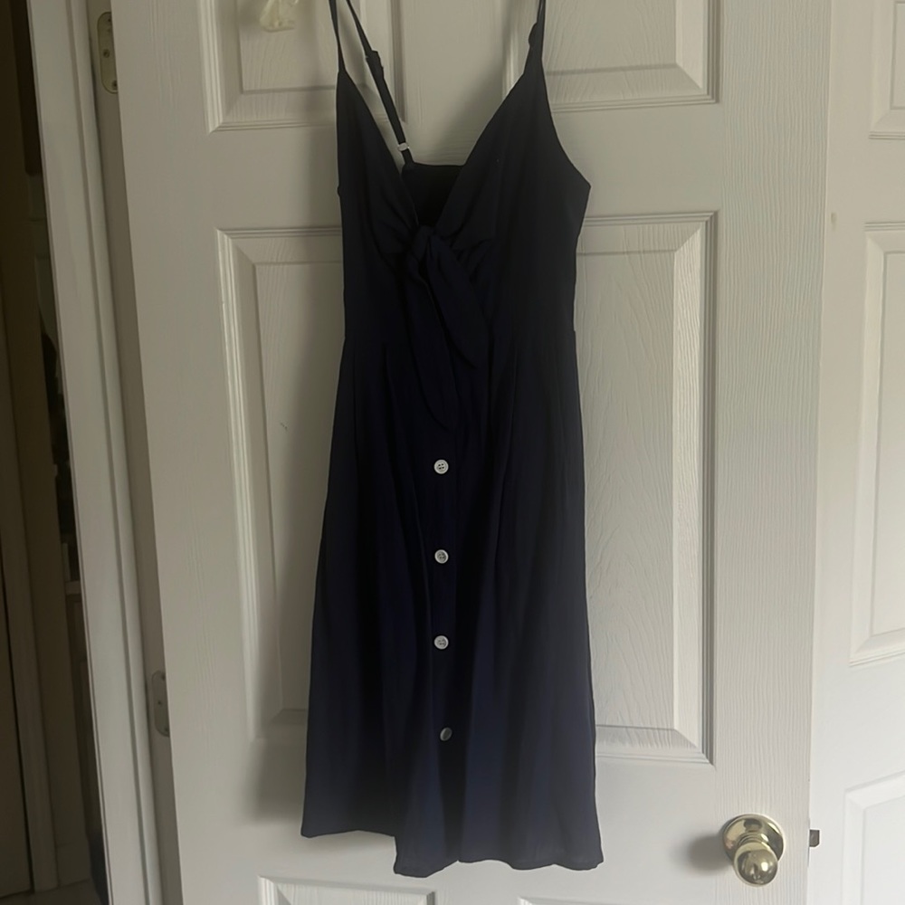 Navy blue midi dress